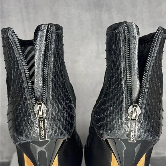 Jimmy Choo Snakeskin Platform Stiletto Ankle Boots Luxe Rare - Picture 7 of 11